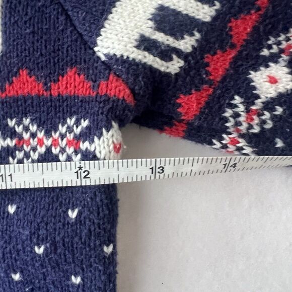 VTG Reindeer Fair-isle Holiday Navy Toddler 3T  Sweater Redodeco 100%Cotton - Picture 13 of 16